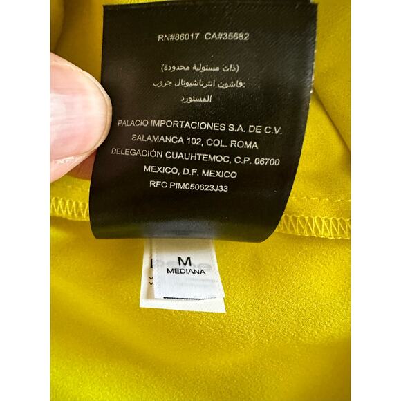 Bebe VTG Y2K Yellow Cage Beaded Sleeveless Mini Cocktail Dress Beaded Chain sz M - Picture 9 of 10